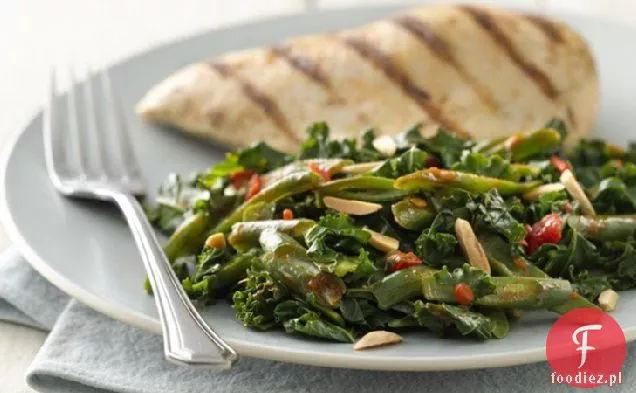 Fasolka szparagowa Harissa i jarmuż