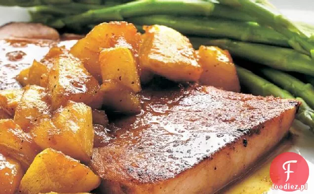 Patelnia Grillowana szynka z Glazurowanym ananasem