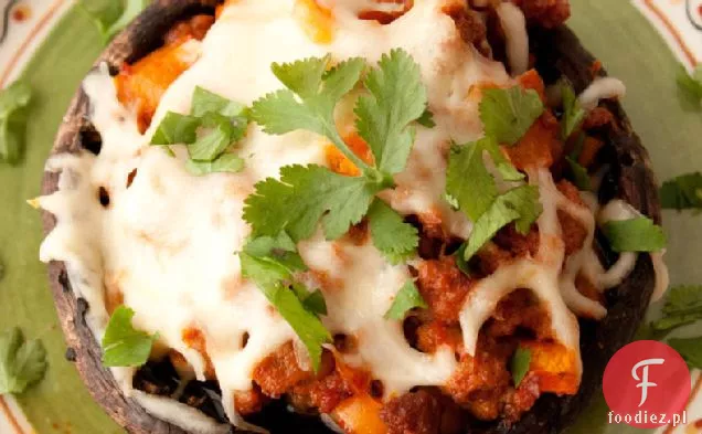 Pieczarki Portabella faszerowane indykiem i chorizo