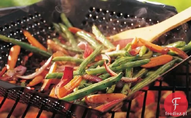 Grillowana marchewka i fasolka szparagowa