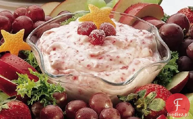 Żurawinowy puch owocowy Dip z owocowym wieńcem