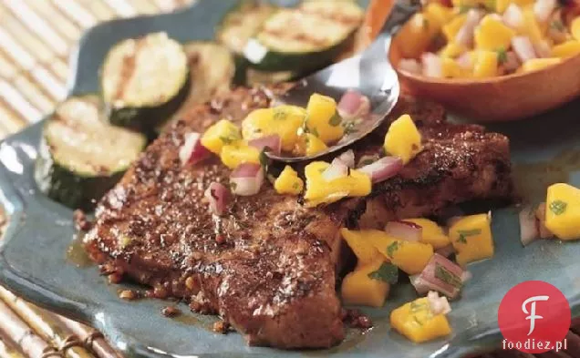 Grillowane jamajskie kotlety wieprzowe z salsą Mango