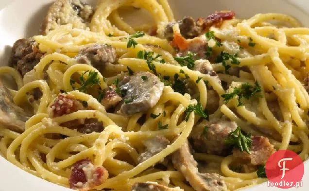 Mielona wołowina z grzybami Carbonara