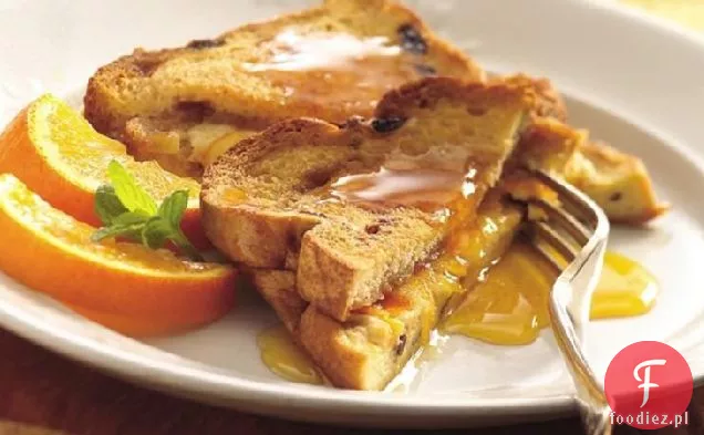 Nadziewane tosty francuskie z syropem pomarańczowym