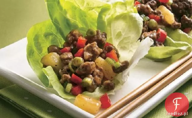 Teriyaki okłady z sałaty wołowej i ananasowej