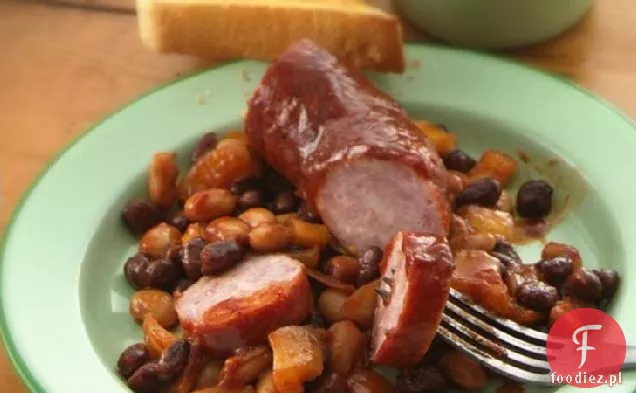 Slow-Cooker Grillowana fasola i Polska kiełbasa