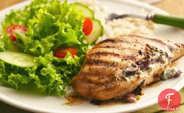 Grillowane piersi kurczaka faszerowane czosnkiem i ziołami