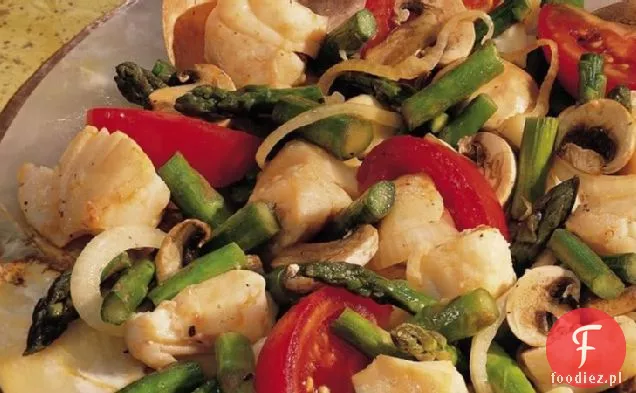 Halibut-Smażenie Szparagów