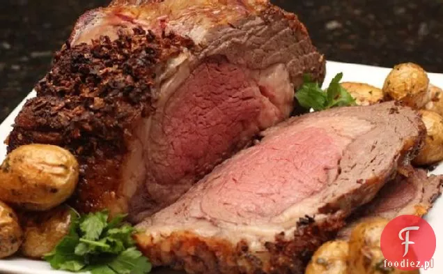 Cebula-Crusted Wołowina Prime Rib Roast