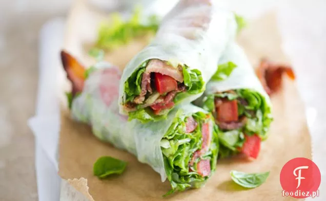 Boczek sałata pomidor (blt) sajgonki