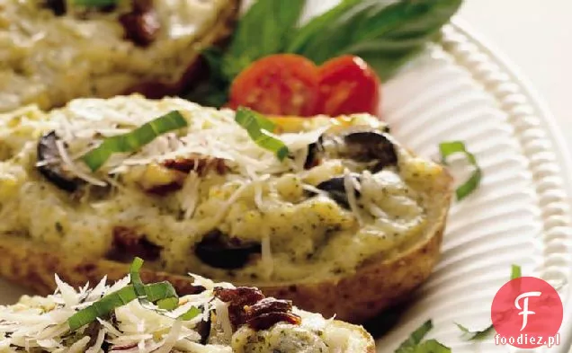 Ziemniaki faszerowane Pesto i suszonymi pomidorami