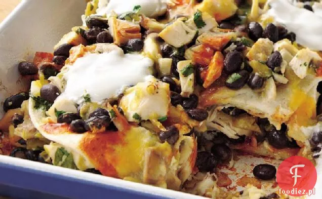 Kurczak Warstwowy-Enchiladas Z Czarnej Fasoli
