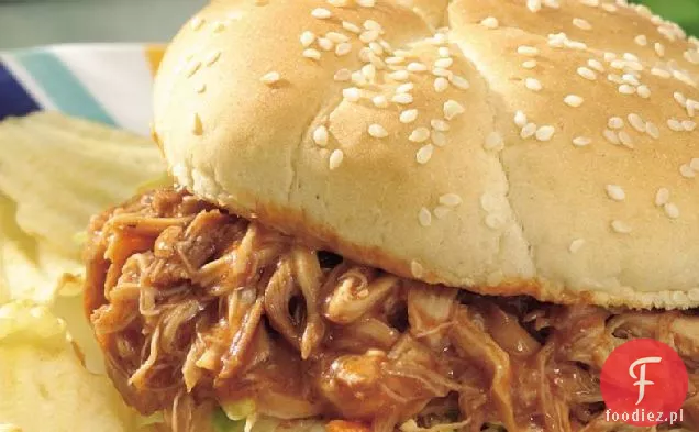 Wolno-Cooker Teriyaki Grillowane Kanapki Z Kurczakiem