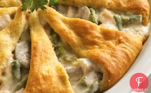 Szparagi i ciasto z indykiem