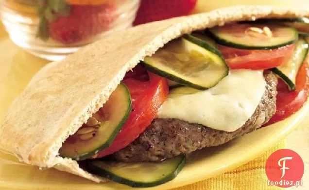 Grillowane hamburgery Havarti w Pitas