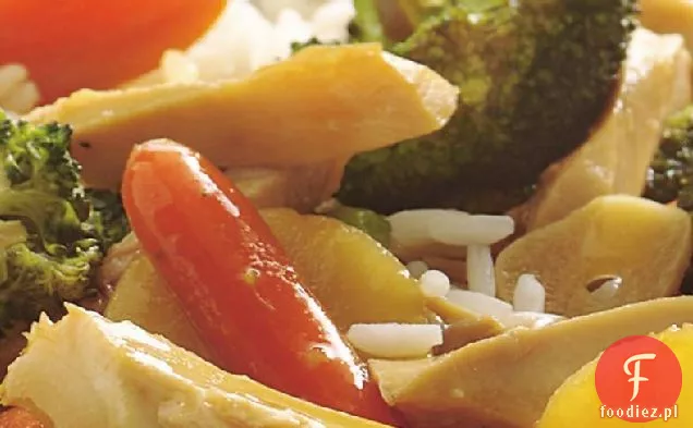 Czosnek kurczak i brokuły Stir-Fry