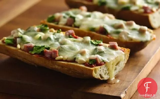 Szpinak i szynka Francuski Chleb Pizza