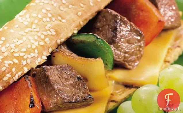 Grillowane Kanapki Philly Cheesesteak Kabob