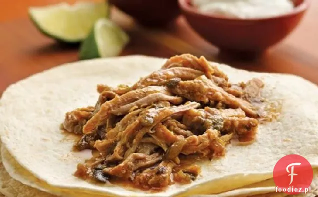 Wolno-Cooker Green Chile Pulled Pork Burritos