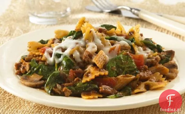 Wegetariańska Włoska Patelnia Z Makaronem Kolacja