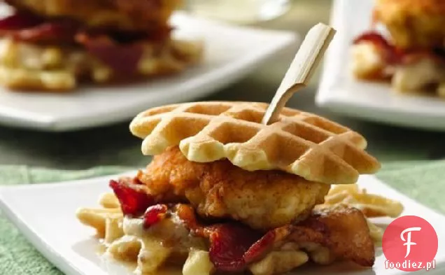 Fried Chicken ' n Waffle Sandwich Bites