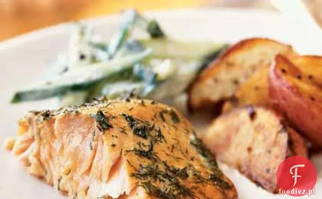 Łosoś wędzony z musztardą i koperkiem