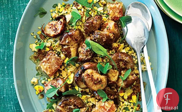 Pieczona kalarepa i jajka z musztardą i miodem