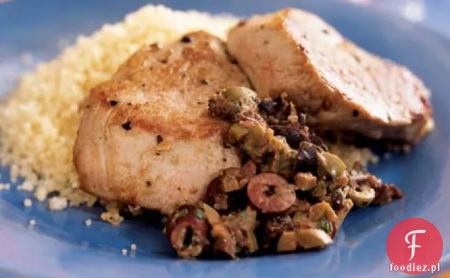 Polędwiczki wieprzowe z Tapenadą oliwkowo-musztardową