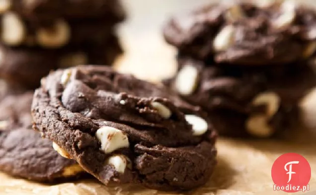 Boozy White Chocolate Chip Fudge Cookies