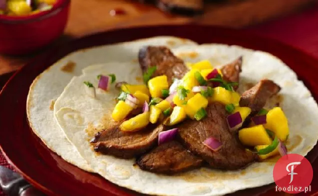 Flank Steak Tacos z salsą Mango
