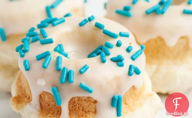 Pieczone pączki waniliowe z polewą waniliową
