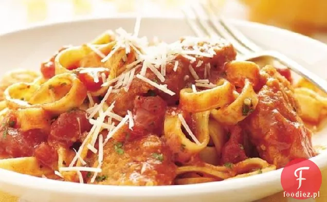 Chrupiący kurczak i Fettuccine
