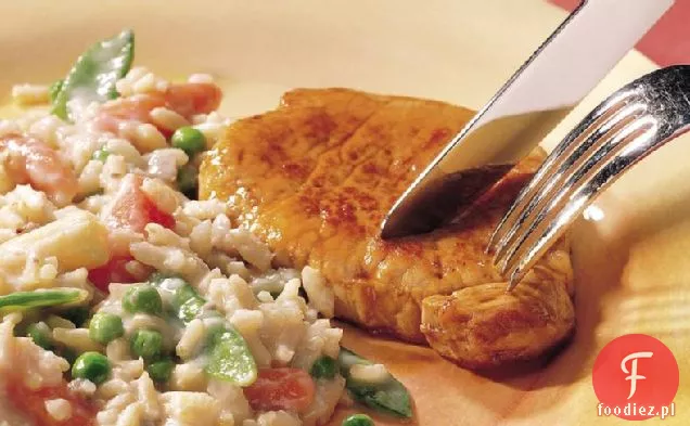 Kotlet schabowy z ryżem i warzywami