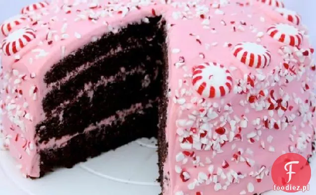 Czekoladowe ciasto Krówkowe z różowym miętowym Twarożkowym lukrem