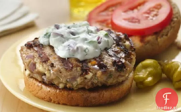 Greckie Burgery z indyka w sosie Tzatziki