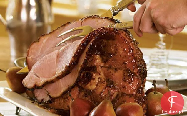 Szynka pieczona z musztardowo-brzoskwiniową glazurą