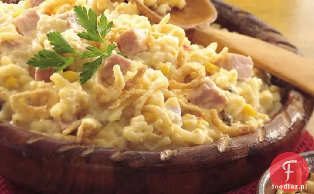 Slow-Cooker śmietana i cebula zapiekane ziemniaki z szynką