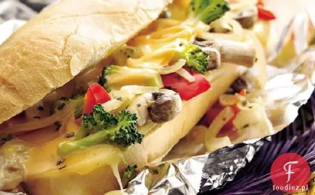 Hot Veggie and Cheese Hoagies