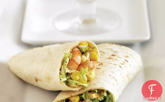 Grillowane krewetki i okłady kukurydziane