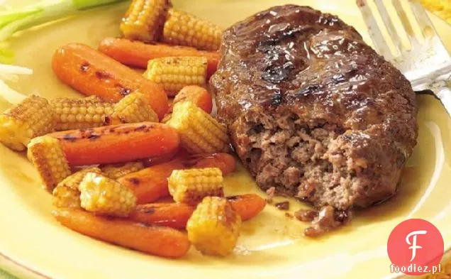 Grillowany Teriyaki Meat Loaf i pakiety warzyw
