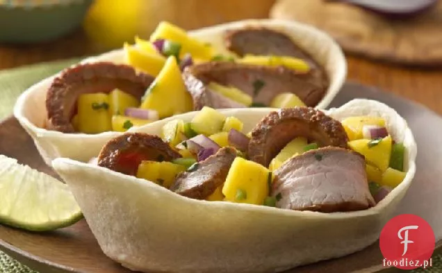 Flank Steak Taco Boats z salsą Mango