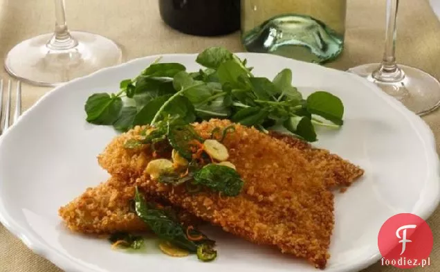 Panko Crusted Petrale Sole z bazylią, czosnkiem i pomarańczą