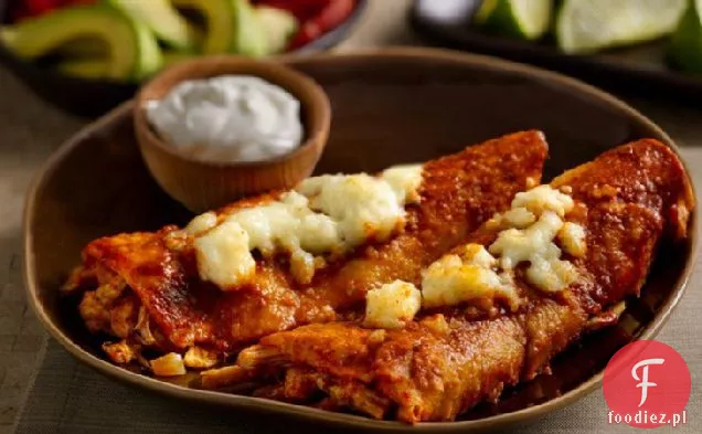 Chile i pieczony czosnek kurczak Enchiladas