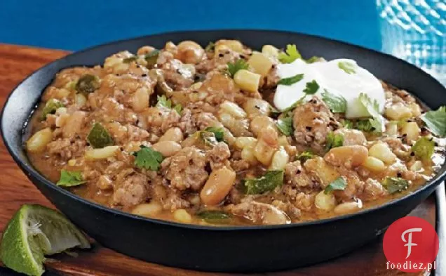 Slow-Cooker Indyk Biała Fasola Chili