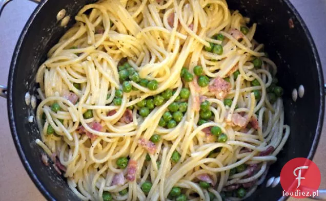 Spaghetti Carbonara Z Groszkiem