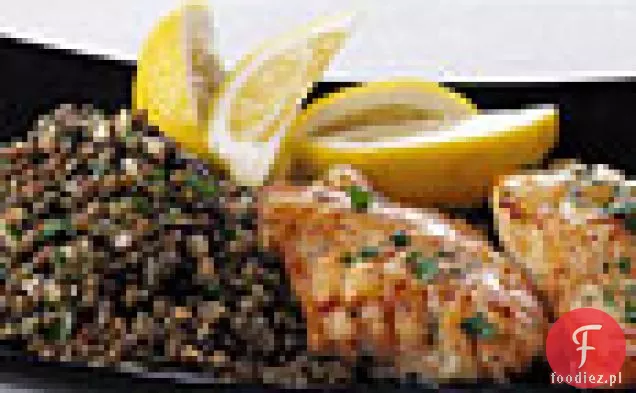 Dorsz smażony z soczewicą