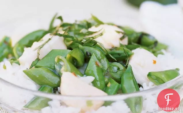 Przegrzebek z cukrem Grochowym Stir-Fry