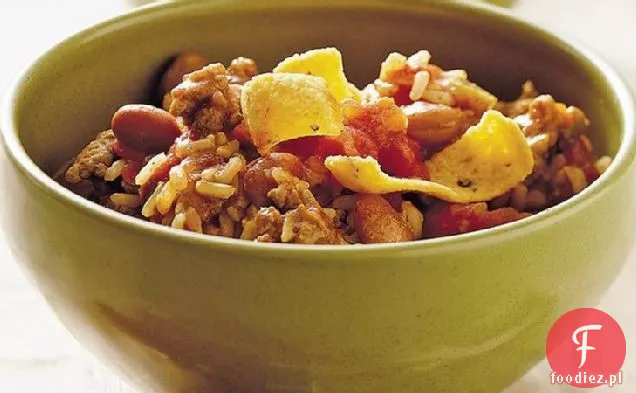 Wolno gotujący indyk i brązowy ryż Chili