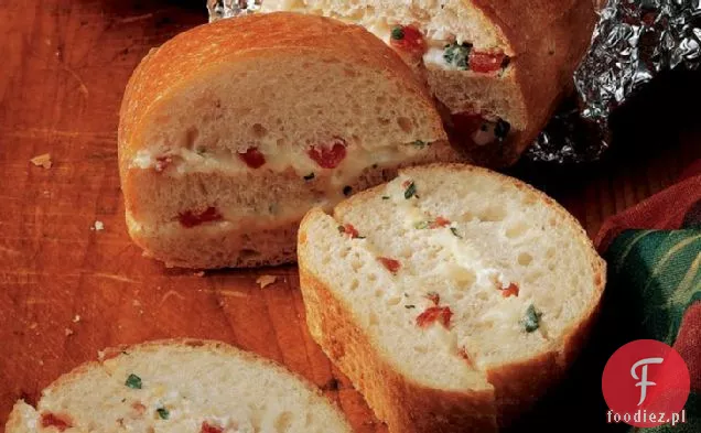 Serowy Pieczony Chleb Z Czerwonej Papryki