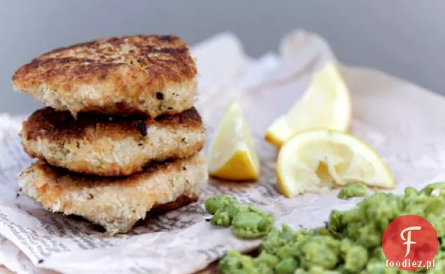 Veggie ~ cakes W / Wasabi Pea Mash